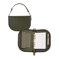 Nouveau Portefeuille A6 Personnalisé en Cuir PU avec Anneaux, Enveloppes pour Argent Liquide, Chaîne – Cadeau Idéal pour Papeterie/Bureau/École