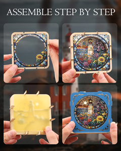 ของขวัญแบบกำหนดเอง 3 มิติ ตัวต่อไม้ DIY พร้อมไฟ สำหรับผู้ใหญ่และวัยรุ่น - Product Image 5