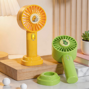 Ventilateur portable à main avec base, rechargeable, alimenté par USB, moteur DC 5W, commande par bouton, pour utilisation sur bureau - Product Image 3