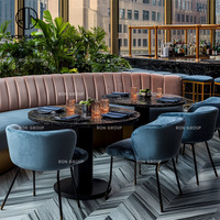 Café demi-cercle rond marbre café Restaurant meubles canapé stand siège chaise et Table ensemble de meubles