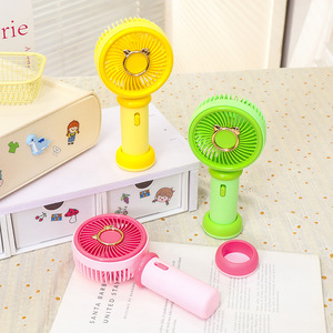 Portable Handheld <b>Fan</b> With <b>Stand</b> USB Rechargeable 5V DC Motor Button Control For Travel Desk Use - Product Image 3