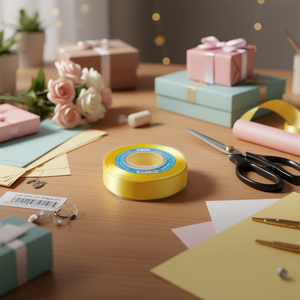 ริบบิ้นผ้าซาตินอิลัน 2.0 ม. 25 หลา สีเหลือง D11 - Product Image 2