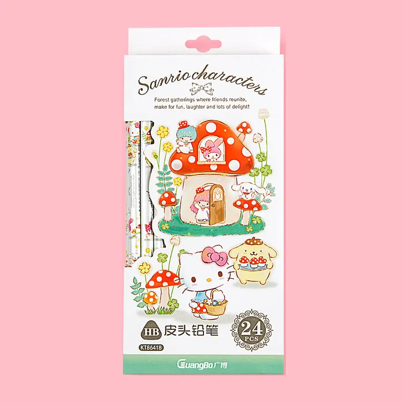 Набор карандашей для студентов с японским мультяшным рисунком, карандаш HB с милыми сердечками для девочек