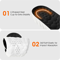Plantillas Deportivas OEM para Aumentar la Altura, para Hombre y Mujer, Espuma Viscoelástica 4D, Absorción de Impactos, Ajustables, Suaves y Cómodas, Color Negro