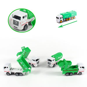 รถบรรทุกของเล่นแบบดึงกลับ ทำจากโลหะผสม รถบรรทุกขยะแบบมีแรงเสียดทาน รถบรรทุกจำลองแบบหล่อขึ้นรูป ของเล่นเด็กผู้ชาย - Product Image 2