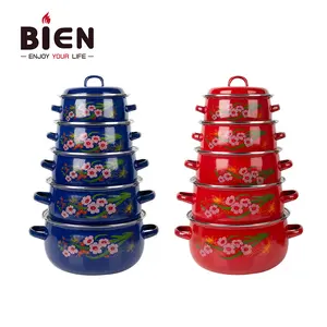 BIEN Factory Special kitchen accessories Enamel mussel pot with enamel lid mussel pot coating Enamel Casserole