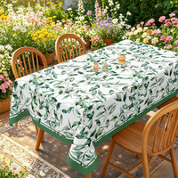 Nappe écologique imprimée feuilles d'eucalyptus nordiques pour salon moderne et bureau