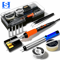 Kit de fer à souder 60W 200-450 ° Poignée de réglage de température en céramique à chauffage interne avec kit d'outils pour soudage de circuits imprimés