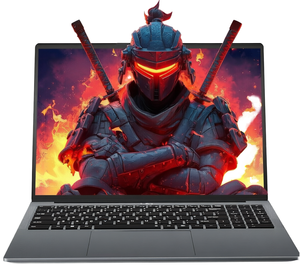 Nouvel ordinateur portable de jeu Intel Celeron J3455 Quad Core en plastique, écran IPS 16 pouces, SSD+HDD, 65 Hz, Windows 10 Pro pour les entreprises, refroidissement à double ventilateur - Product Image 1