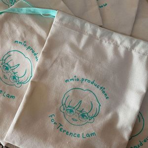 High Quality Double String <b>Drawstring</b> Bag Custom Organic Canvas Cotton Bag <b>Pouch</b> With Logo Printing - Product Image 2