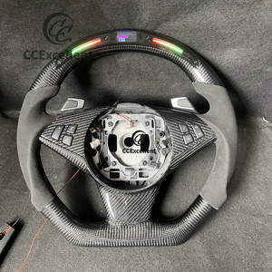 Volant en fibre de carbone véritable personnalisé avec affichage LED pour <span class=keywords><strong>BMW</strong></span> E60 M5 E61 E63 535xi <span class=keywords><strong>650i</strong></span> berline 2003-2010 - Vente flash exceptionnelle - Product Image 1