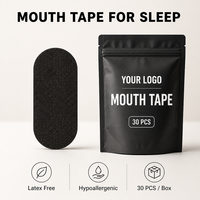 Bande adhésive buccale HLK pour le sommeil, 30 pièces, noire, sans latex, hypoallergénique, pour une meilleure respiration nasale, OEM ODM, logo personnalisé, marque privée
