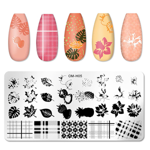 Placas de estampado de uñas con serpiente leopardo letra inglesa amor corazón hojas flores diseño uñas arte plantilla sello herramientas - Product Image 3