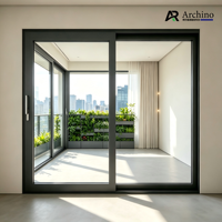 Sistem Pintu Geser Kaca Triple Pane Kedap Suara Berperingkat AAMA dengan Bingkai Tipis Mewah untuk Importir Luar Negeri