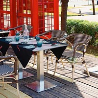 (E1040) Chaise de Salle à Manger Bistrot Parisienne en Rotin Synthétique pour Jardin et Café d'Extérieur