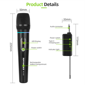 מיקרופון RAYHAYES אלחוטי RG-X2S UHF מיקרופון אלחוטי נטען RBG עבור וידאוקה - Product Image 6