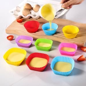 Xuanjun Food-Grade Round and <b>Square</b> Silicone Muffin Cupcake Molds Easy-Release Oven Safe Bulk Pack Egg Cup Baking Utensils - Product Image 1
