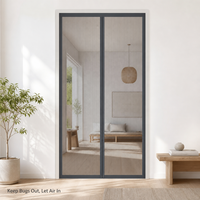 Moustiquaire magnétique moderne en maille diamantée pour porte, rideau anti-insectes auto-fermant durable pour salon et salle de bain, vente en gros