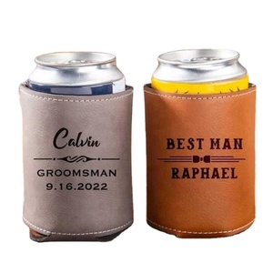 Refroidisseur de canettes personnalisé avec monogramme - Manchon et support pour canettes de bière - Cadeau unique pour lui - Product Image 2