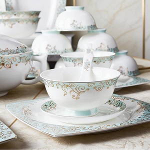 <b>Ceramic</b> Dishes <b>Set</b> Plant Microwave Safe Household Light Luxury Housewarming New House Wedding Bone China Tableware - Product Image 2
