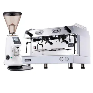 Coffee Shop Supplies Commercial 2 Group Italian Coffee Espresso Machine With Grinder