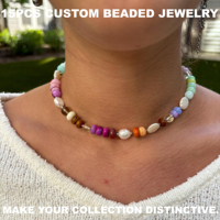 Collier de perles en pierre naturelle colorées et audacieuses à faible MOQ, avec perle baroque d'eau douce et pendentif unique plaqué or, bijoux de mode pour femmes