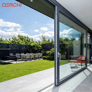 Portes coulissantes de patio en aluminium standard américain DERCHI NFRC, à double vitrage trempé, résistantes aux ouragans, portes coulissantes extérieures - Product Image 2