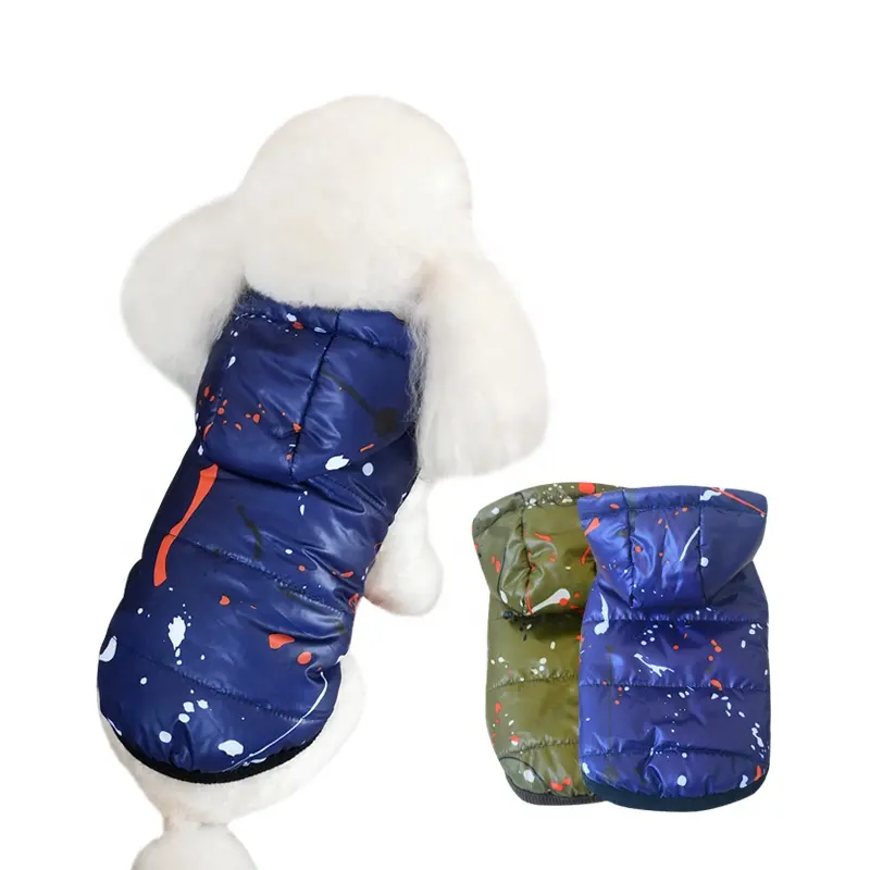 Commercio all'ingrosso inverno Pet Dog Clothes prezzo di fabbrica Warm Keeping Fleece foderato Splash Ink Pattern Dog