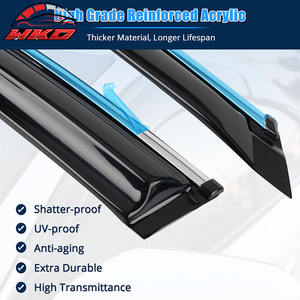 Pour Honda Accord 18-25, visières de fenêtre style Mugen, 4 pièces, à coller, avec garniture chromée - Product Image 4