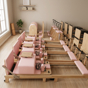 Cama Plegable Reformer de Madera de Roble Natural, Diseño Elegante, Equipo de Entrenamiento Profesional - Product Image 1