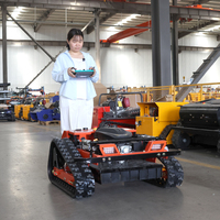 Tondeuses à gazon robotisées à chenilles en caoutchouc, télécommandées, à moteur essence, de qualité industrielle, durables, pour terrains en pente et zones aluvionaires
