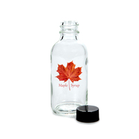 Bouteilles en verre rondes miniatures de 30 ml et 60 ml pour jus frais, boissons, sirops d'érable, avec bouchon à vis