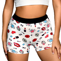 Bóxers transpirables de talle alto con estampado de letras KISS, bragas de seguridad antideslizantes para mujer, talla grande, ODM