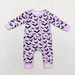 RTS orange pumpkin truck print Jumpsuit for Kids Long Sleeve Infant <b>Boy</b> Wholesale Romper - Product Image 4