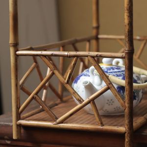 Handcrafted, antique-style bamboo <b>tea</b> stand/<b>tea</b> rack/display shelf for sencha <b>tea</b> ceremony, <b>tea</b> <b>set</b> accessories. - Product Image 4