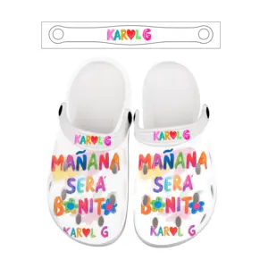 Manana Sera Bonito รองเท้าแตะส้นเตี้ยผู้ชาย,รองเท้าเดินชายหาดรองเท้าใส่ในสวน Karol G Clogs EVA สำหรับฤดูร้อน