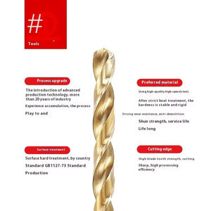 एक बेहद लंबे कोबाल्ट युक्त हाई-स्पीड स्टील ड्रिल बिट, एक सीधे हैंडल डिजाइन के साथ, 250 मिलीमीटर का व्यास है। - Product Image 3