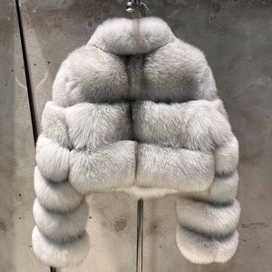 Nouvelle veste d'hiver en fourrure de renard véritable, manteaux courts en fourrure de renard pour femmes, vestes en fourrure blanche naturelle - Product Image 2