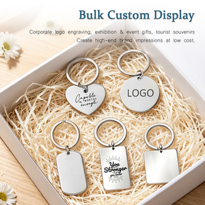 Porte-clés vierges en métal pour gravure laser DIY, en acier inoxydable, personnalisables avec logo, 5 formes, étanches, pour animaux de compagnie - Product Image 6