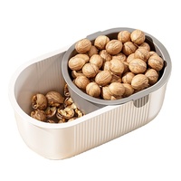 Panier à fruits et collations épaissi sans BPA avec double niveau amovible et design simple avec égouttoir pour la cuisine
