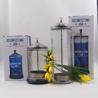 Bouteille en verre multi-usage pour la désinfection des outils de salon de coiffure et de beauté, pot de désinfection pour manucure et coiffure