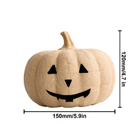 Citrouille d'Halloween à peindre soi-même, réutilisable, pour l'intérieur, avec guirlande lumineuse LED, en pulpe de papier écologique