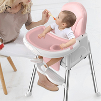 Chaise haute pour bébé moderne en plastique EaseNeat avec roulettes et plateau pour la cuisine et le salon