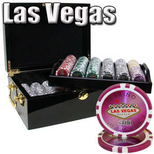 Boîtier en acajou 500 inclus 0.0g de jetons de poker de style Las Vegas pour votre soirée de poker à domicile! - Product Image 6