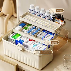 Boîte à pharmacie multicouche au design moderne Pack familial Grande capacité de stockage médical et trousse de premiers soins pour la maison pour les enfants - Product Image 2