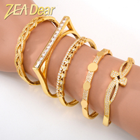Bracelet jonc tendance classique en or 18 carats plaqué or avec pierre en zircon, taille personnalisable pour femme