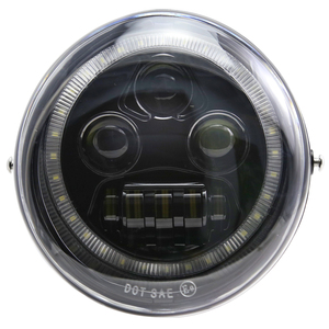Super luminoso faro nero moto LED <span class=keywords><strong>V</strong></span>-<span class=keywords><strong>rod</strong></span> con anello alone per <span class=keywords><strong>Harley</strong></span> - Product Image 1