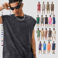 Camiseta sin Mangas Personalizada con Logotipo para Hombre, 100% Algodón, Estilo Vintage Lavado, Lisa, Informal, para Gimnasio, Entrenamiento, Verano