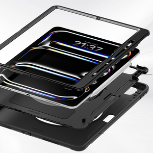 Chống sốc Heavy Duty ruggedized trường hợp đối với <span class=keywords><strong>iPad</strong></span> Pro 13 M4 2024 phổ trường hợp 360 xoay cầm tay đứng - Product Image 1