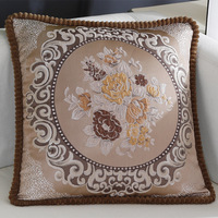 Housse de coussin de canapé en polyester, style européen moderne de luxe Amity, motif floral jacquard, décoration de la maison